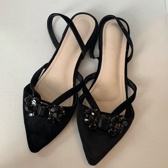 unknown Shoes - Chic Black Flats Velvet 9